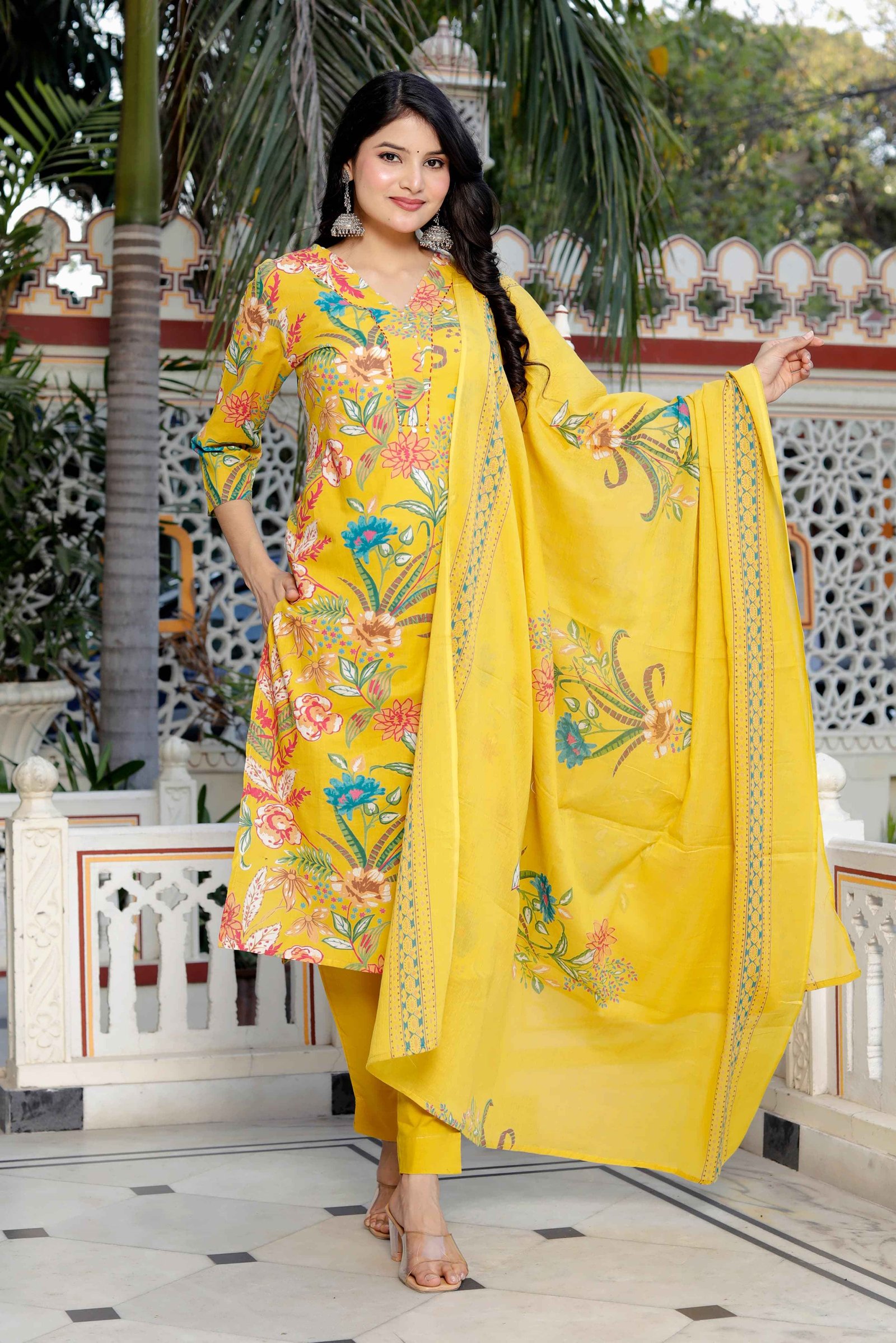 Floral Printed Cotton Salwar Suit 